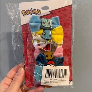 Pokemon Kids Hair Bow Set - Multicolor Pokémon Character Clips